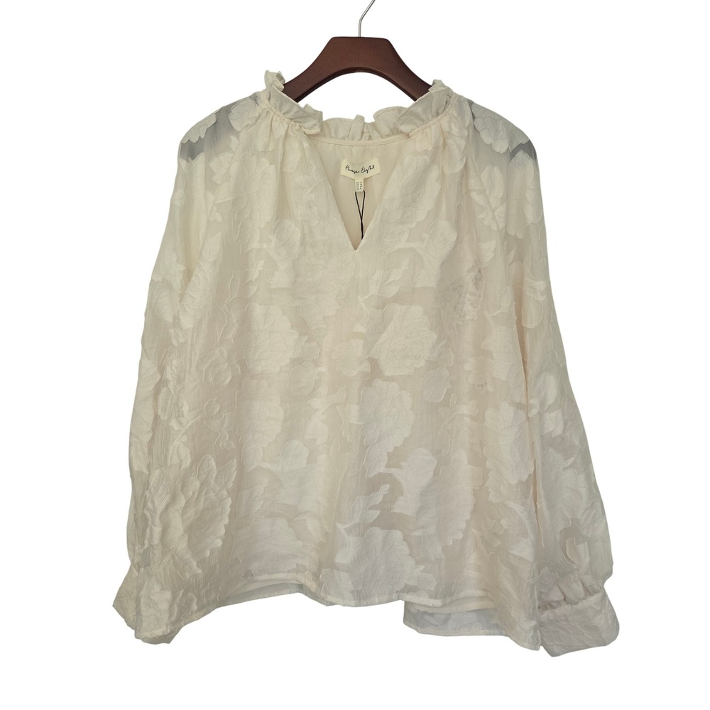 Phase Eight Amal Textured Blouse Floral Jacquard Womens 8 Cream NWT $195 1001043